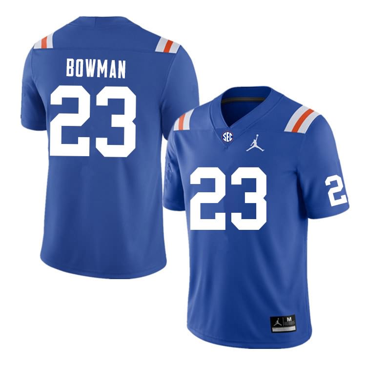 Men's NCAA Florida Gators Demarkcus Bowman #23 Stitched Authentic Nike Blue Throwback College Football Jersey NVK0765WR